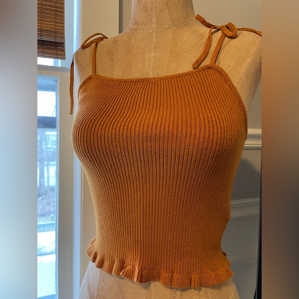 Abercrombie ribbed tie strap sweater tank size small